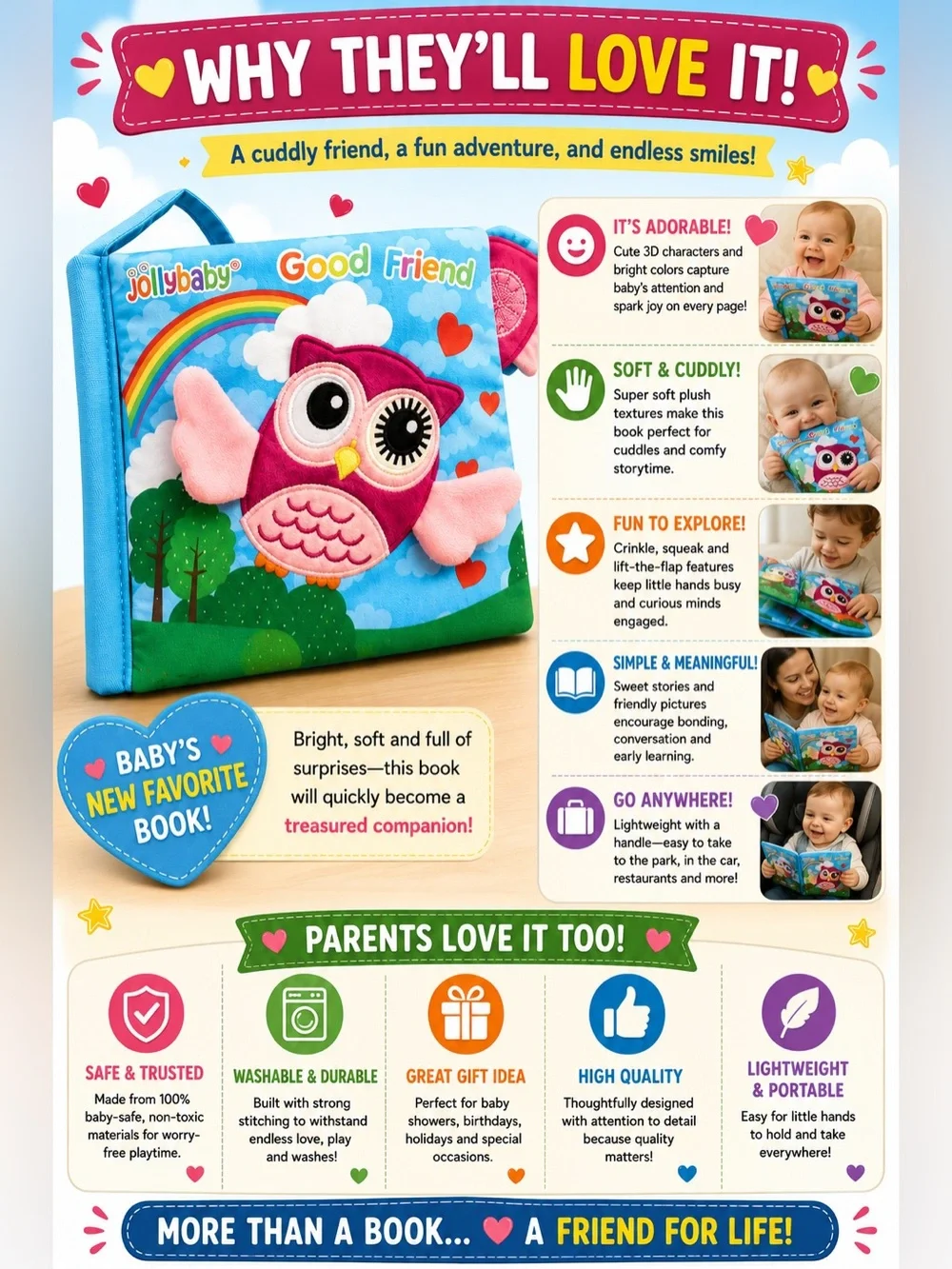 Jolly baby Good friend Cloth Book